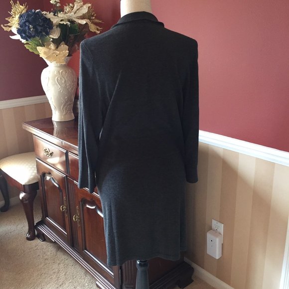 Chico's Long Dark Gray Cardigan - Like New - Picture 3 of 5